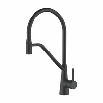 4897B-2 Смеситель Кухня LEDEME с выходом для питьевой воды, с силиконовым изливом (черный)