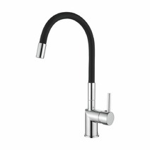 84755-2 Смеситель Кухня LOFFREY с силиконовым изливом (черный/хром)