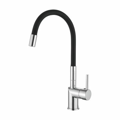 84755-2 Смеситель Кухня LOFFREY с силиконовым изливом (черный/хром)