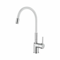 84755-3 Смеситель Кухня LOFFREY с силиконовым изливом (белый/хром)