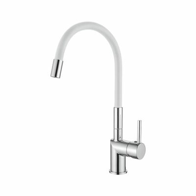 84755-3 Смеситель Кухня LOFFREY с силиконовым изливом (белый/хром)