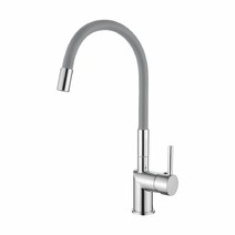 84755-9 Смеситель Кухня LOFFREY с силиконовым изливом (серый/хром)