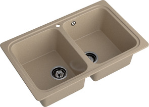 Мойка SANTREK AQUA PRO BOXY SA-S780K  2 чаши 780*510 мм (песок-302) (без сифона)