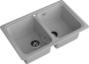 Мойка SANTREK AQUA PRO BOXY SA-S780K  2 чаши 780*510 мм (серый-310) (без сифона)