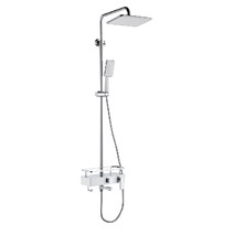 LM7013C Tropic Смеситель для ванны с верхней душевой лейкой "Тропический дождь", с поворотным изливом, белый/хром LEMARK	