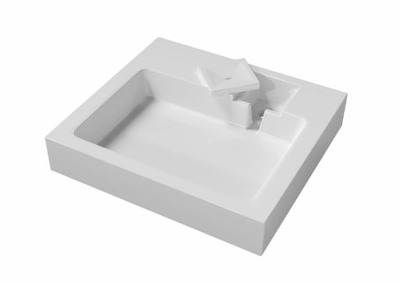 Умывальник "Лотос" литьевой мрамор, 547х497х100 над стиральной машиной (глубина max 400), в комплекте кроншт., крепл. и выпуск с пер. г. Ульяновск