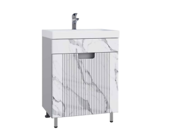 Подстолье SANTREK HOME "Беладжио-50" (Белый мрамор) 2 двери под умывальник "Como-50" 465х800х385
