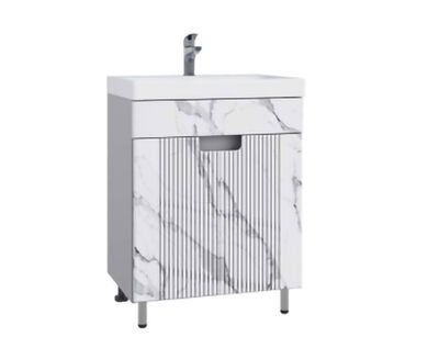 Подстолье SANTREK HOME "Беладжио-50" (Белый мрамор) 2 двери под умывальник "Como-50" 465х800х385