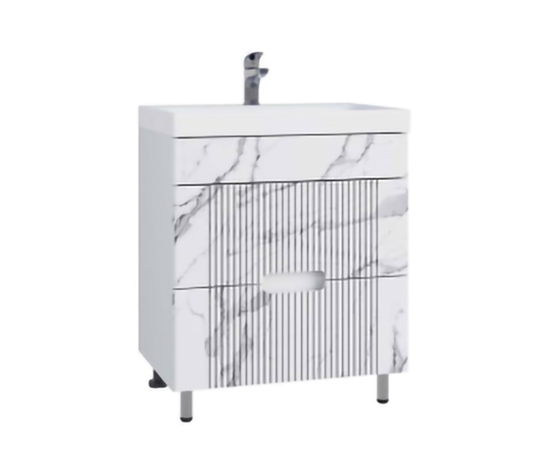 Подстолье SANTREK HOME "Беладжио-50" (Белый мрамор) 2 ящика под умывальник "Como-50" 465х800х385