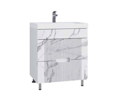 Подстолье SANTREK HOME "Беладжио-50" (Белый мрамор) 2 ящика под умывальник "Como-50" 465х800х385