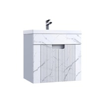 Подстолье подвесное SANTREK HOME "Беладжио-50" (Белый мрамор) 2 двери под умывальник "Como-50" 465х500х385