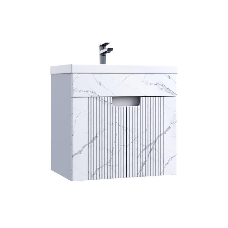 Подстолье подвесное SANTREK HOME "Беладжио-50" (Белый мрамор) 2 двери под умывальник "Como-50" 465х500х385
