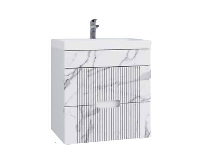 Подстолье подвесное SANTREK HOME "Беладжио-70" (Белый мрамор) 2 ящика под умывальник "Como-70" 655х500х429