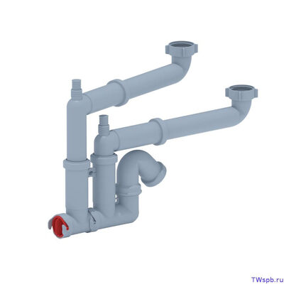 F3520 Cифон Ани 1 1/2 дюйма 40 мм двойной с отводом для стиральной машины без выпуска