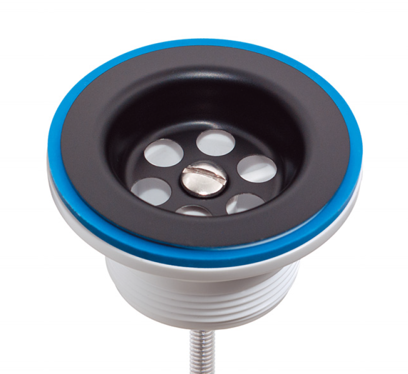 АА-3204-2-Ч Выпуск ОРИО 1 1/4" с решеткой D=63 и черной накладкой