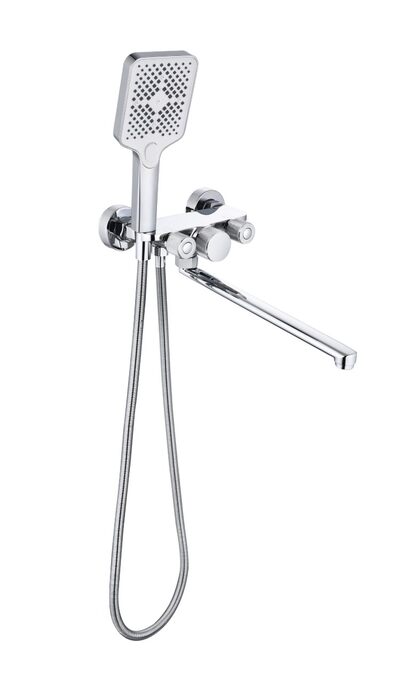 Смеситель Ванна КС 13025057 с функцией памяти, L-нос, 4-х режимн.лейка, Казань НОВИНКА!!! 