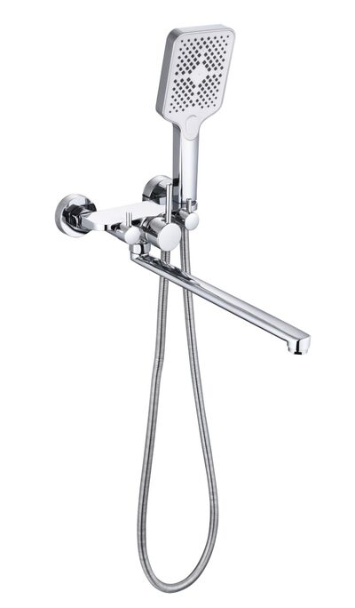 Смеситель Ванна КС 13725117 с функцией памяти, L-нос, 4-х режимн.лейка, Казань НОВИНКА!!! 