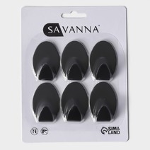 Крючки самоклеящиеся SAVANNA Black Loft, 6 шт., металл, 1.9*5.3*3.5 см, чёрные 9936814