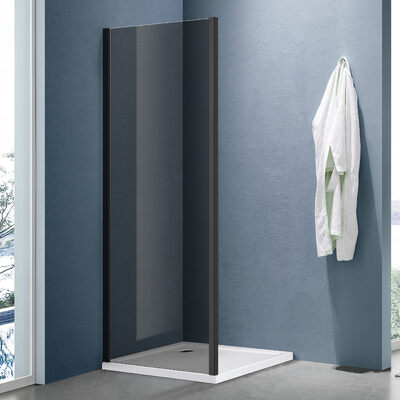 Боковая часть душ. ограждения SANTREK AQUA Lea- SP-700-Т-Matt Black 700*1850 стекло Тонированное 5мм, профиль Черный