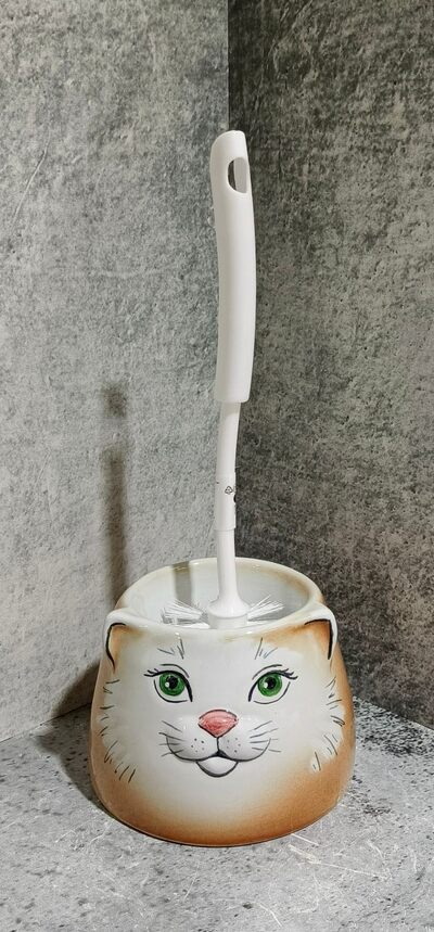 Подставка под ёрш (+ ершик) "Кошка рыжая" МИНИ Подставка под ёрш (+ ершик) "Кошка рыжая" МИНИ