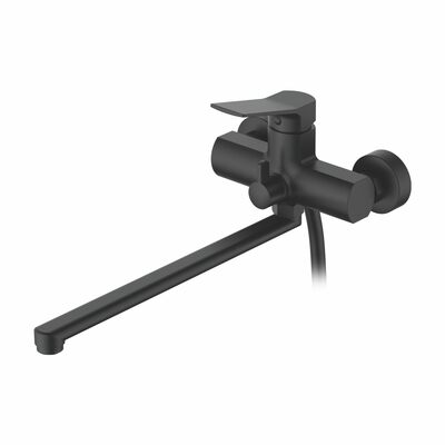 2285B Смеситель Ванна LEDEME шар.  дл.излив (черный)