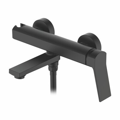 3185B Смеситель Ванна LEDEME шар,  корот поворотный излив (черный)