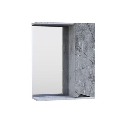 Зеркало-шкаф SANTREK HOME "Джой-50" (Бетон светлый) Правый 520х700х175