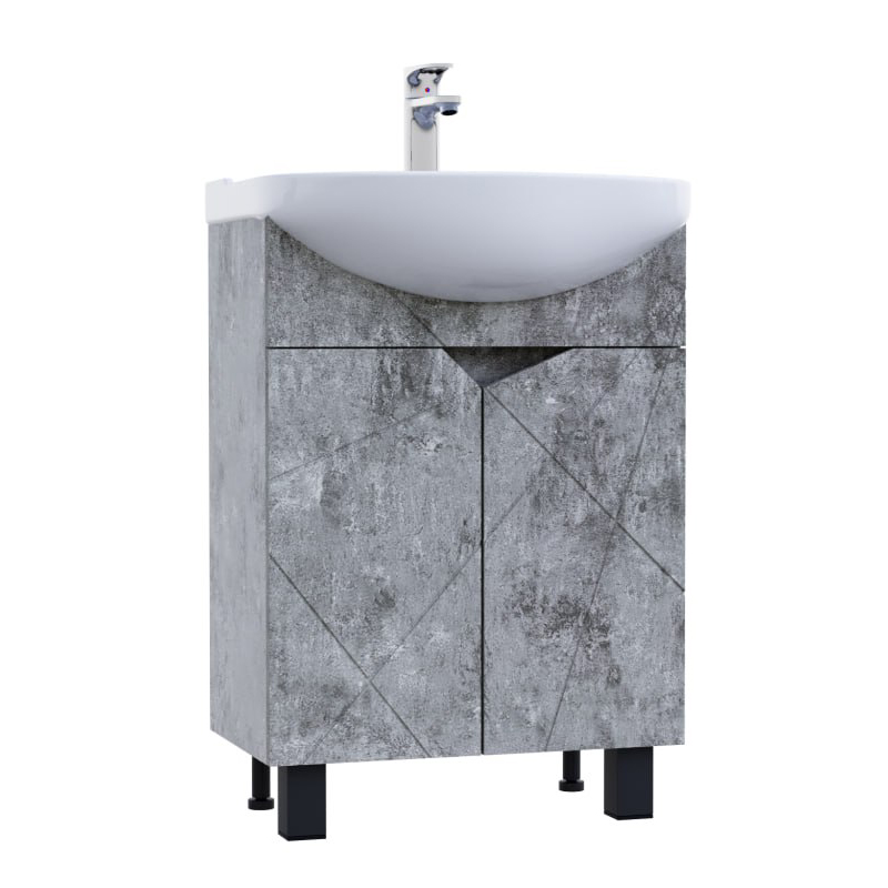 Подстолье SANTREK HOME "Джой-50" (Бетон светлый) 2 двери под умывальник "Ладога-50" 470х800х282