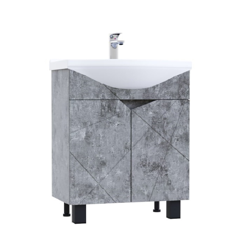 Подстолье SANTREK HOME "Джой-60" (Бетон светлый) 2 двери под умывальник "Байкал-60" 560х800х314