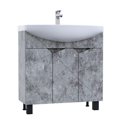 Подстолье SANTREK HOME "Джой-80" (Бетон светлый) 3 двери под умывальник "Тигода-80" 750х800х440