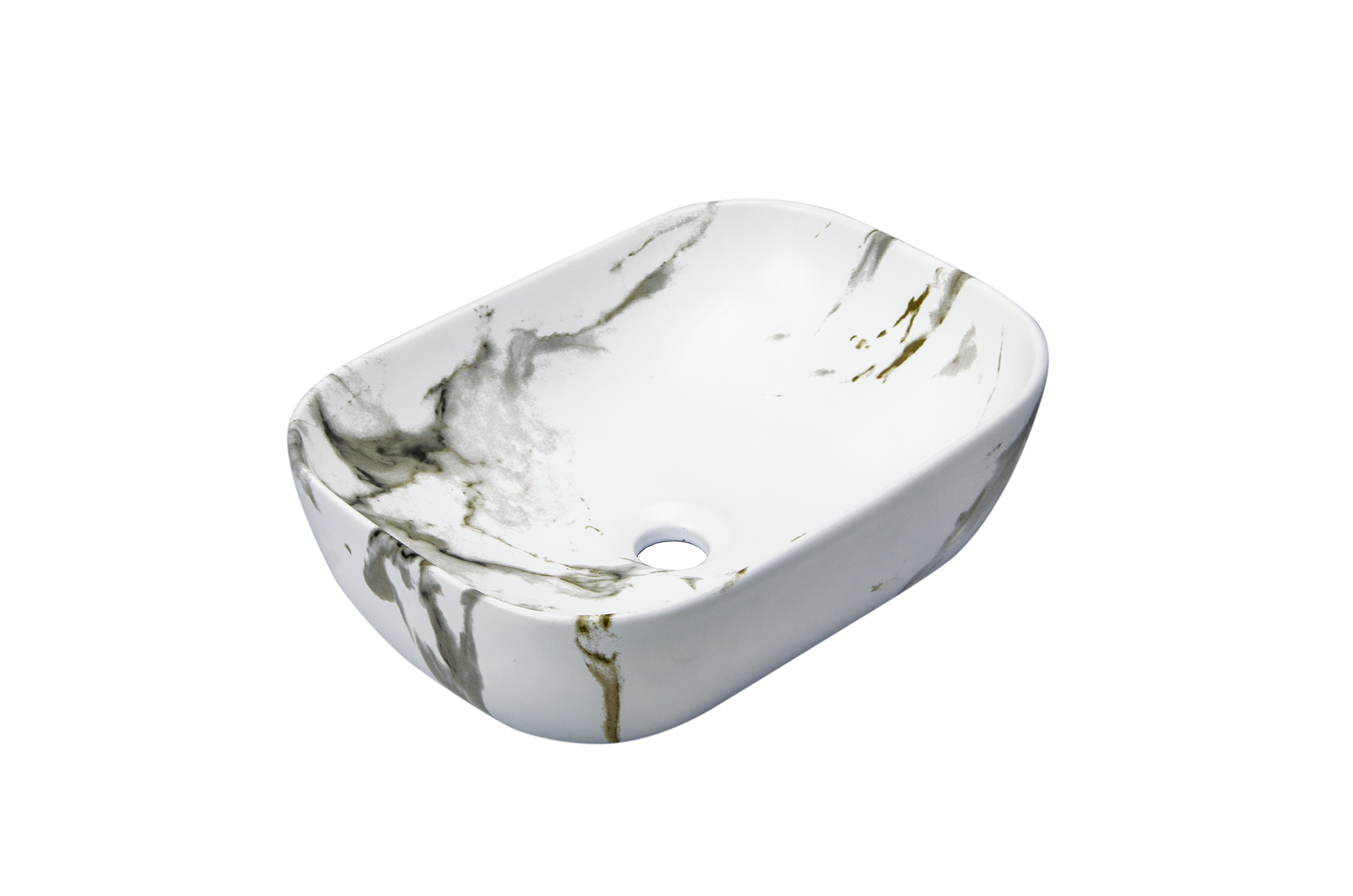 Раковина накладная HOLLER K-6513-SZ2 (450*320*135мм), белый мрамор