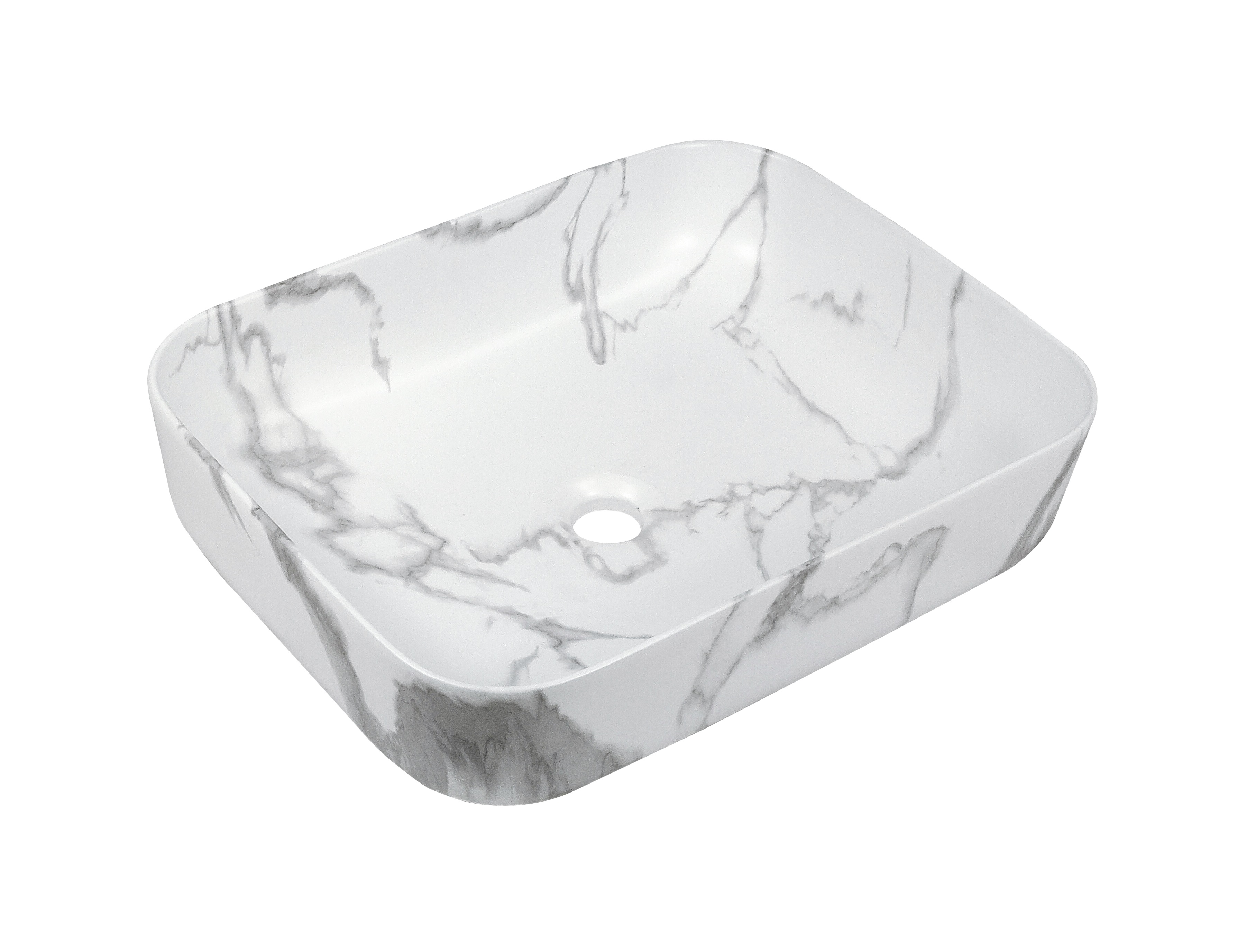 Раковина накладная HOLLER K-6509-SZ6 (500*400*130мм), белый мрамор