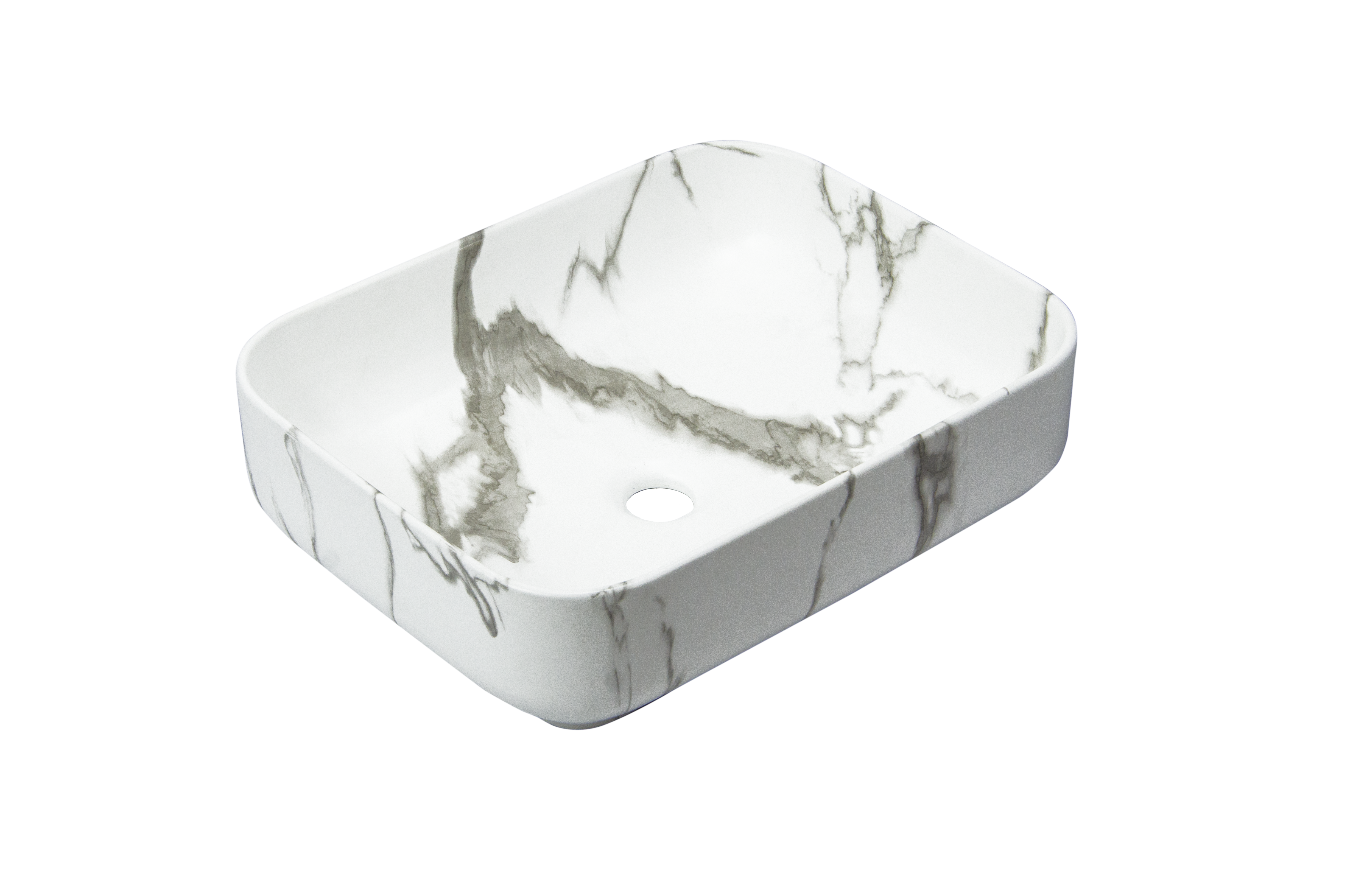 Раковина накладная HOLLER K-6509-SZ6 (500*400*130мм), белый мрамор