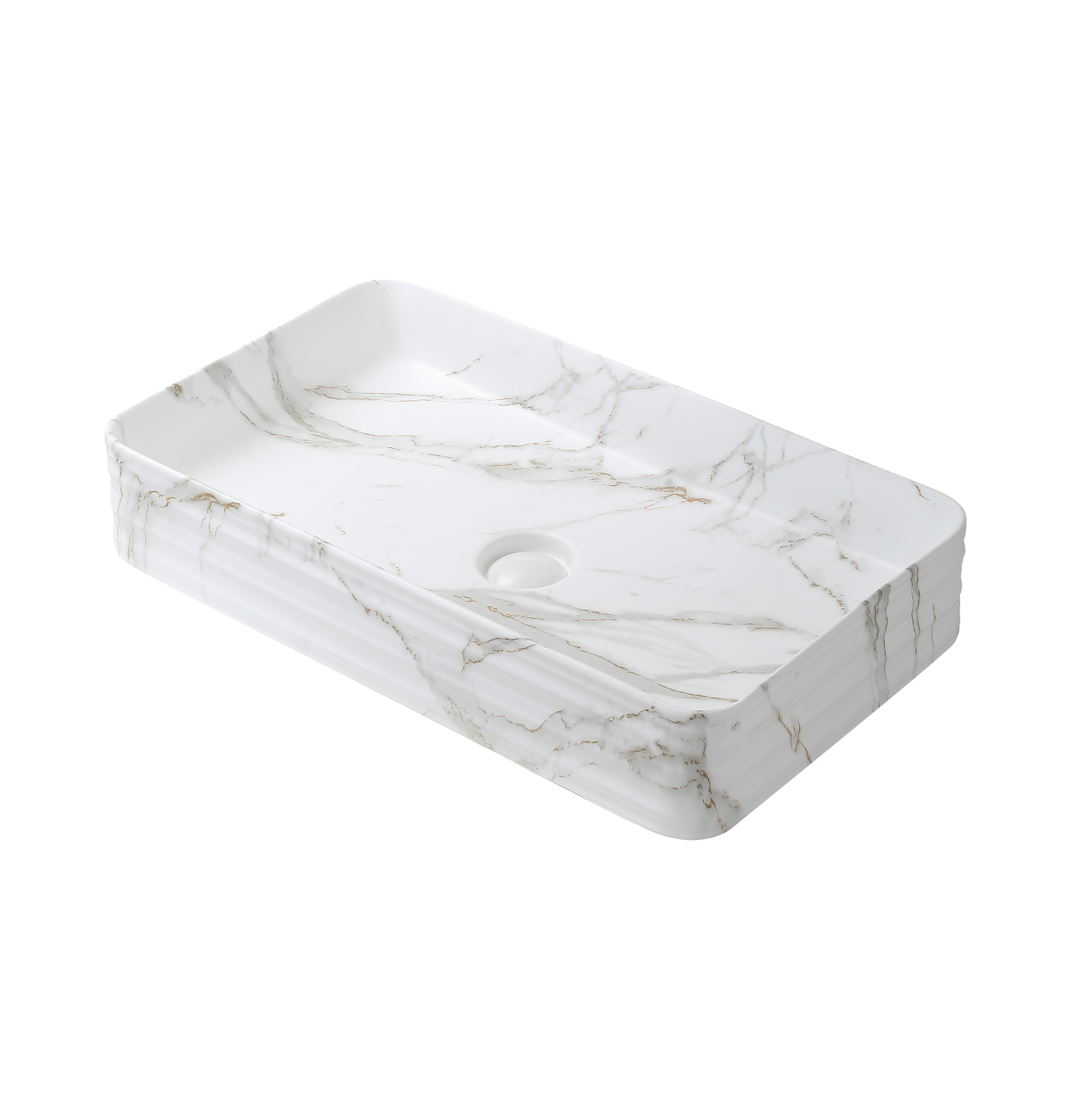 Раковина накладная HOLLER K-6275-SZ8 (665*375*120мм) белый мрамор