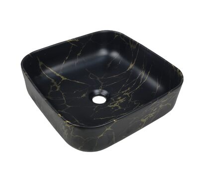 Раковина накладная HOLLER K-6508-SZ9 (385*385*135мм), темный мрамор