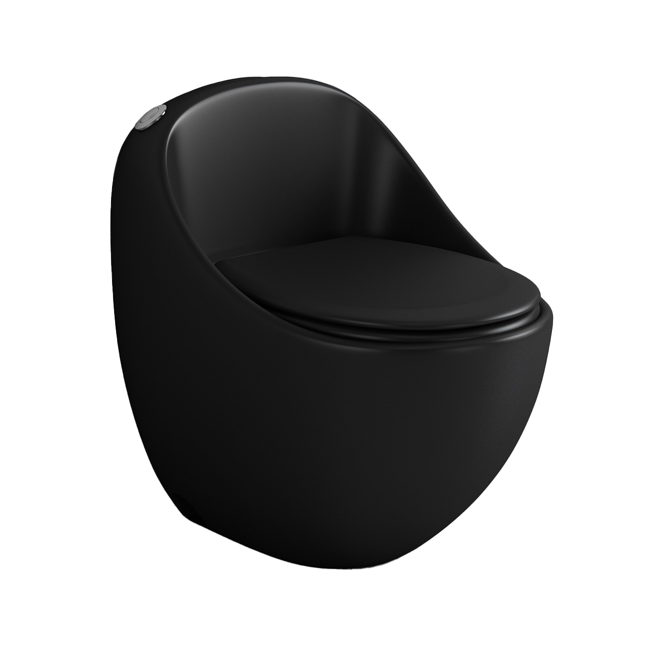 Унитаз-моноблок безободковый HOLLER FUTURE MB (690*460*660мм, сиденье дюропласт с микролифтом, арматура 2-х режимная)  (1 место) черный матовый