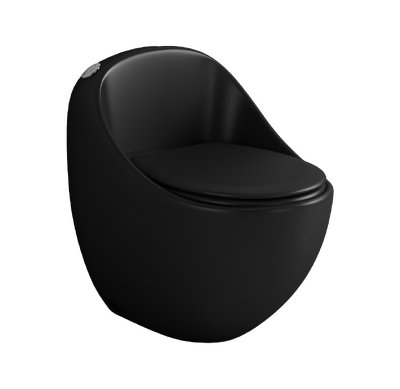 Унитаз-моноблок безободковый HOLLER FUTURE MB (690*460*660мм, сиденье дюропласт с микролифтом, арматура 2-х режимная)  (1 место) черный матовый