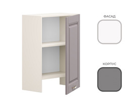 Шкаф навесной ШВВ-600_Н8 (встр.вытяжка) CHALET Корпус - Серый Шифер  Фасад МДФ - матовая Ясень Дип белый ОК781+УМ869