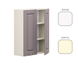 Шкаф навесной ШСВ-900_Н10 (сушка) CHALET Корпус - Миндаль  Фасад МДФ - матовая Ясень Дип белый	МИ944+УН545+МД924