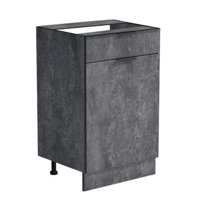 Рабочий стол 50 цвет Бетон темный (1 ящик) без столешницы SANTREK HOME (ЛДСП)