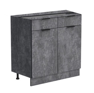 Рабочий стол 80 цвет Бетон темный (2 ящика) без столешницы SANTREK HOME (ЛДСП)