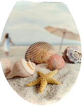 Сиденье д/унитаза жесткое КЛАССИК "Ракушечный пляж"