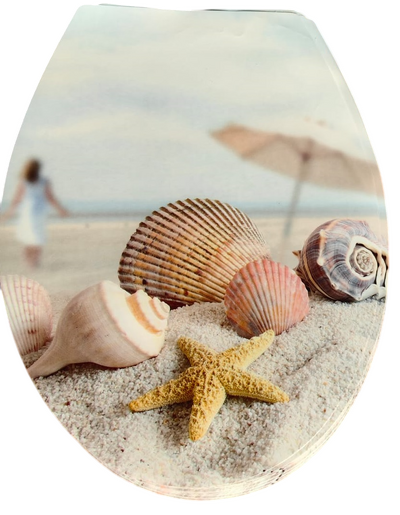 Сиденье д/унитаза жесткое КЛАССИК "Ракушечный пляж"