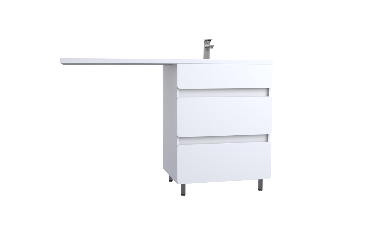 Подстолье под стиральную машину SANTREK HOME "Бари-130" (Белый глянец) 2 ящика под умывальник "Марсал-130" 1300х870х478