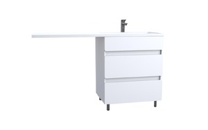 Подстолье под стиральную машину SANTREK HOME "Бари-140" (Белый глянец) 2 ящика под умывальник "Марсал-140" 1400х870х478