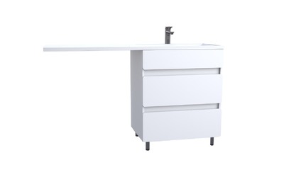 Подстолье под стиральную машину SANTREK HOME "Бари-140" (Белый глянец) 2 ящика под умывальник "Марсал-140" 1400х870х478