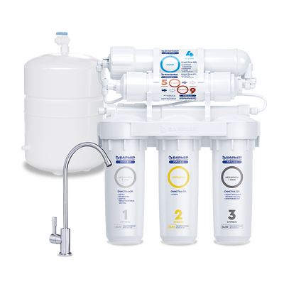 Фильтр проточный Барьер ПРОФИ Осмо 100, 5 ступеней, Лайт (в комплекте: кран, бак) Н151Р15