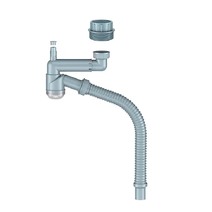 Д-405008 Сифон 1 1/2 / 2 для мойки, без выпуска, смещенный (телескопический), с отводом и гибкой трубой