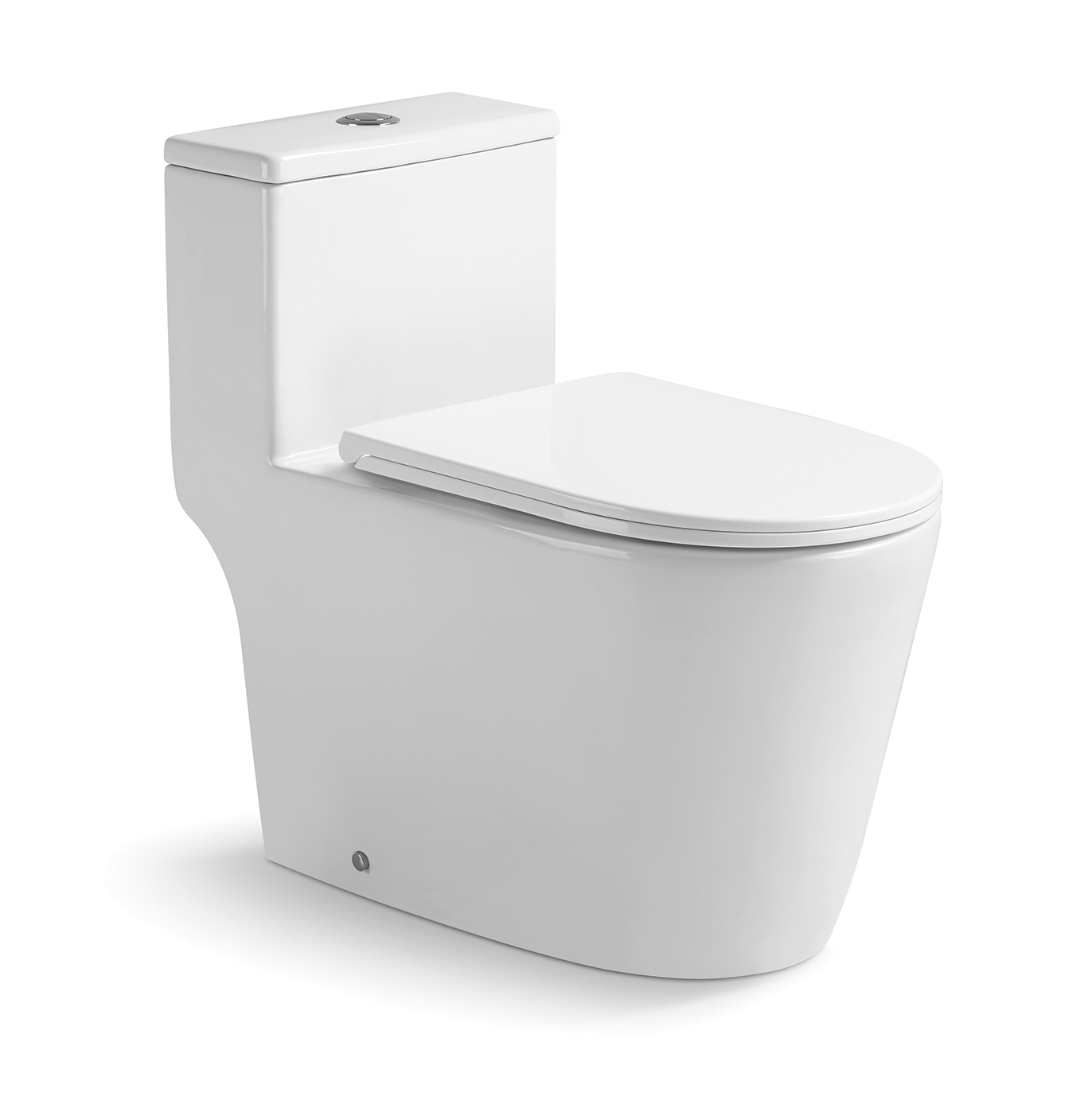 Унитаз-моноблок безободковый (Торнадо) HOLLER FLOX (700*370*680мм, сиденье дюропласт с микролифтом, арматура 2-х режимная)  (1 место) белый