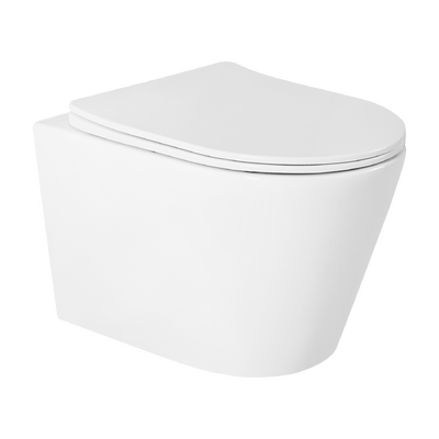    Унитаз подвесной безободковый (Торнадо) HOLLER ULTRA (490*360*360мм, сиденье ТЕРМОПЛАСТ, микролифт) белый   НОВИНКА !!!